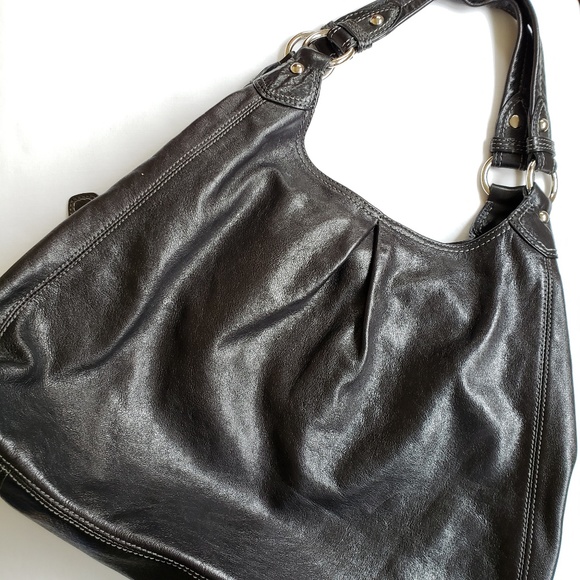 Coach Handbags - Coach || Maggie Mia Black Leather Shoulder Bag